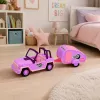LEAN TOYS Vehículo todoterreno con caravana sonidos rosa set de viaje