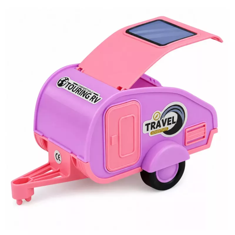 LEAN TOYS Vehículo todoterreno con caravana sonidos rosa set de viaje