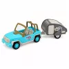 LEAN TOYS Todoterreno con caravana sonidos azul set turista