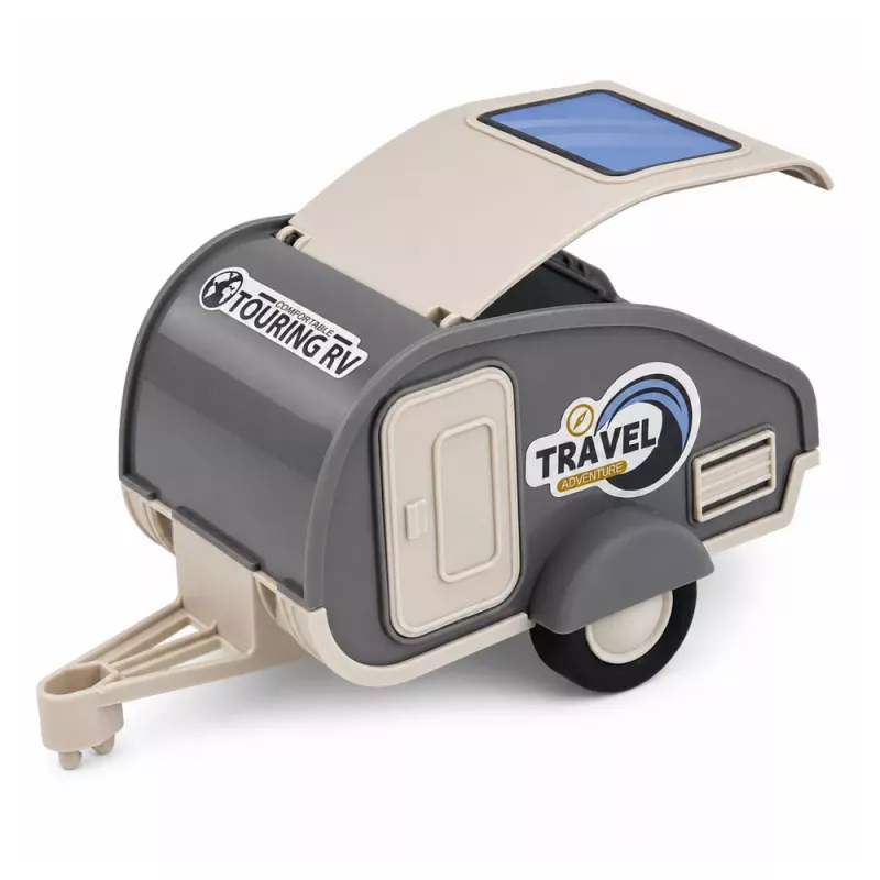LEAN TOYS Todoterreno con caravana sonidos azul set turista