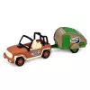 LEAN TOYS Todoterreno con caravana sonidos verde y marrón set turista