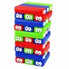 LEAN TOYS Juego de habilidad torre de bloques con dado de ojos multicolor 30 uds.