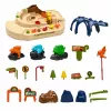 LEAN TOYS Pista arcade manual interactiva con dinosaurios 8 desafíos vehículos