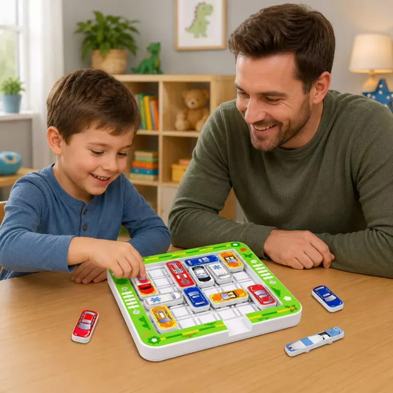 LEAN TOYS Juego de puzle magnético coches magnéticos 15 vehículos 60 tarjetas tablero