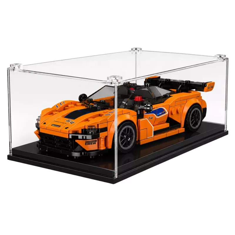 LEAN TOYS Bloques de construcción coche deportivo naranja vitrina 423 uds.