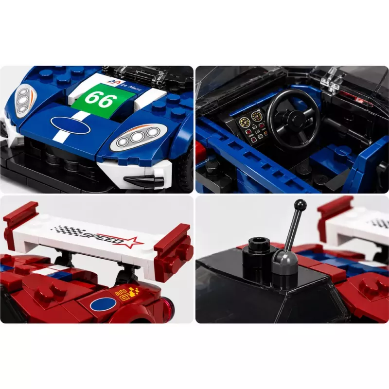 LEAN TOYS Bloques de construcción coche deportivo GT2016 coche de carreras vitrina 347 piezas
