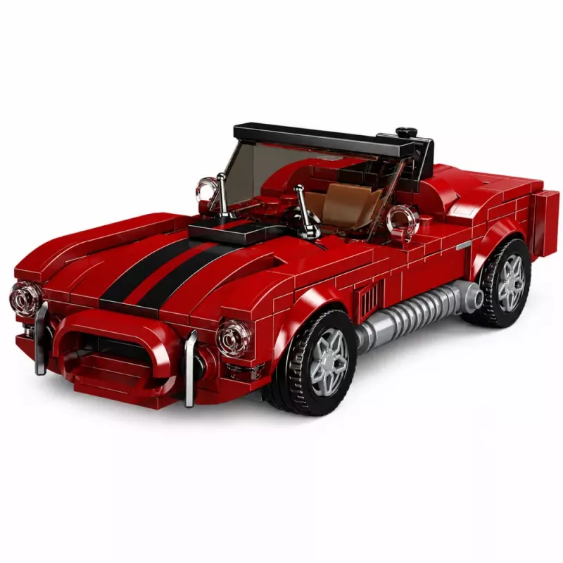 LEAN TOYS Bloques de construcción coche clásico S.Cobra rojo vitrina 391 uds.