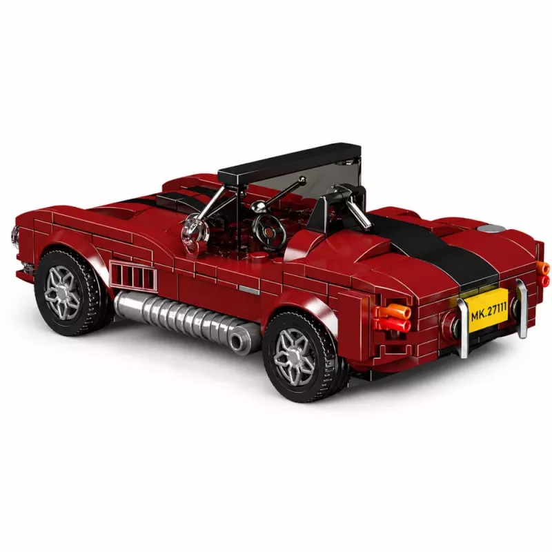 LEAN TOYS Bloques de construcción coche clásico S.Cobra rojo vitrina 391 uds.