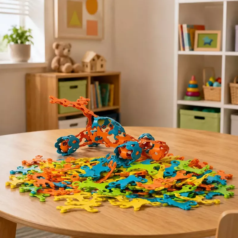 LEAN TOYS Bloques de construcción creativos interconectados flexibles de colores 138 uds.
