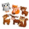 LEAN TOYS Set creativo de peluches para coser de fieltro animales del bosque DIY 6 uds.