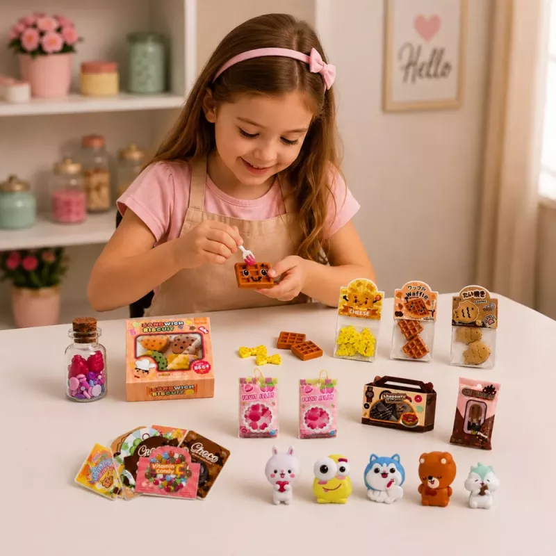 LEAN TOYS Kit de manualidades DIY decoración squishy mini dulces snacks