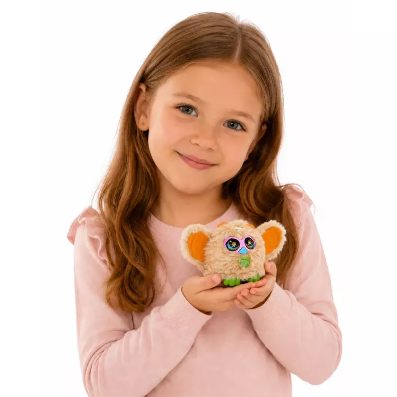 LEAN TOYS Genie Pets criatura interactiva con luces y sonidos colgante beige