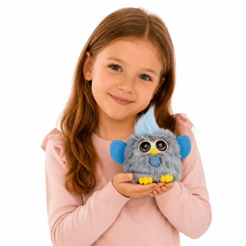 LEAN TOYS Genie Pets criatura interactiva con luces y sonidos colgante gris