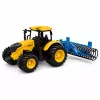 LEAN TOYS Tractor agrícola de granja con rodillo luces y sonidos amarillo 1:24