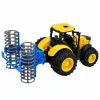 LEAN TOYS Tractor agrícola de granja con rodillo luces y sonidos amarillo 1:24