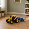 LEAN TOYS Tractor agrícola de granja con rodillo luces y sonidos amarillo 1:24