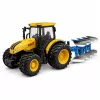 LEAN TOYS Tractor agrícola con arado de múltiples surcos luces y sonidos amarillo 1:24