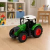 LEAN TOYS Tractor agrícola con remolque 1:24 blanco verde ruedas de goma