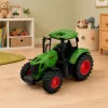 LEAN TOYS Tractor agrícola de granja ruedas de goma verde 1:24