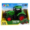 LEAN TOYS Tractor agrícola de granja ruedas de goma verde 1:24