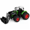 LEAN TOYS Tractor agrícola de granja con pala frontal ruedas de goma verde 1:24