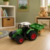 LEAN TOYS Tractor agrícola de granja con sembradora ruedas de goma vehículo de juguete escala 1:24