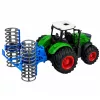 LEAN TOYS Tractor agrícola de granja con rodillo verde 1:24