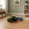 LEAN TOYS Tractor agrícola de granja con rodillo verde 1:24