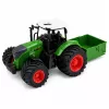 LEAN TOYS Tractor agrícola de granja con abonadora ruedas de goma verde 1:24