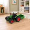 LEAN TOYS Tractor agrícola de granja con abonadora ruedas de goma verde 1:24