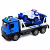 LEAN TOYS Grúa de policía con coche patrulla set de vehículos luces y sonidos azul