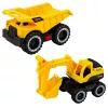 LEAN TOYS Set de vehículos de obra excavadora volquete con luces y sonidos amarillo
