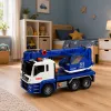 LEAN TOYS Camión grúa de construcción con luces y sonidos ajustables - azul