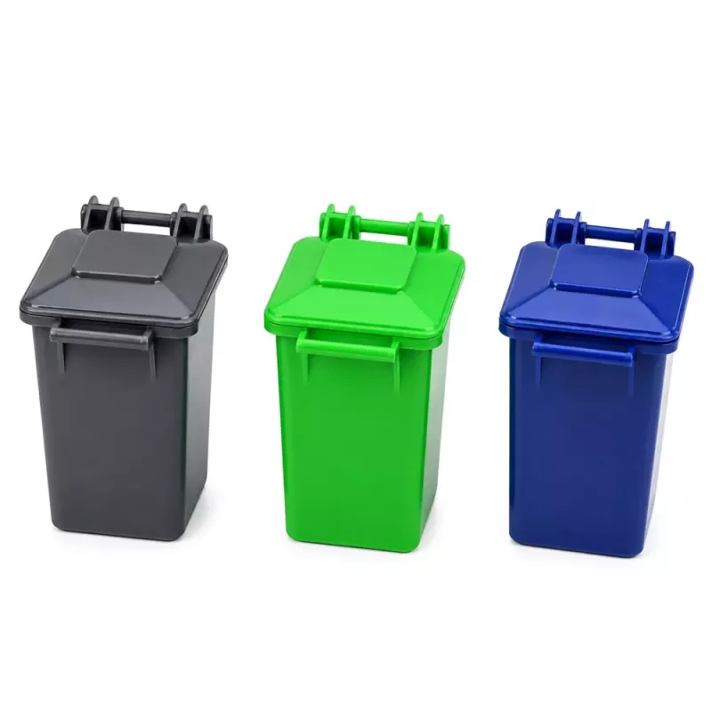 LEAN TOYS Camión de basura con contenedores, luz y sonido - naranja