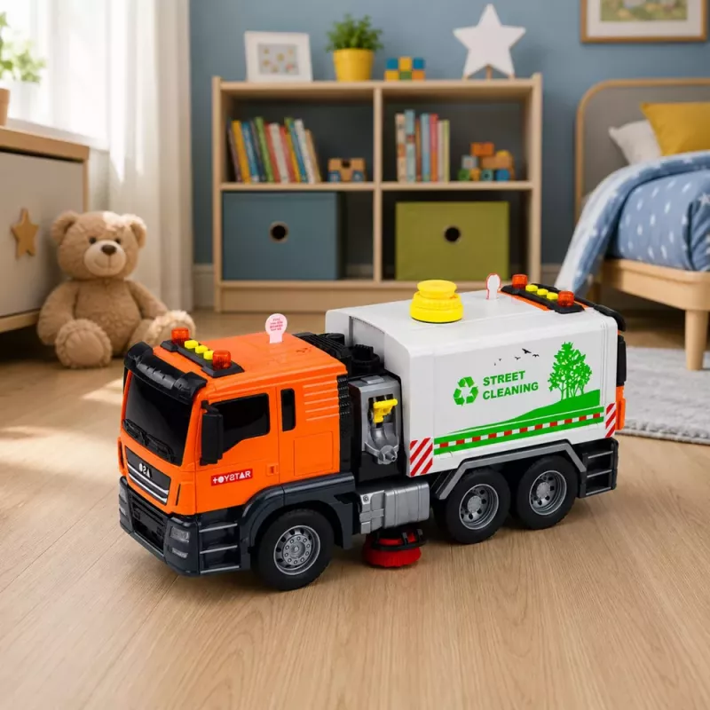 LEAN TOYS Barredora de calles con sistema de chorro de agua, luces y sonido
