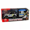 LEAN TOYS Todoterreno de policía con remolque para caballos, efectos de luz y sonido