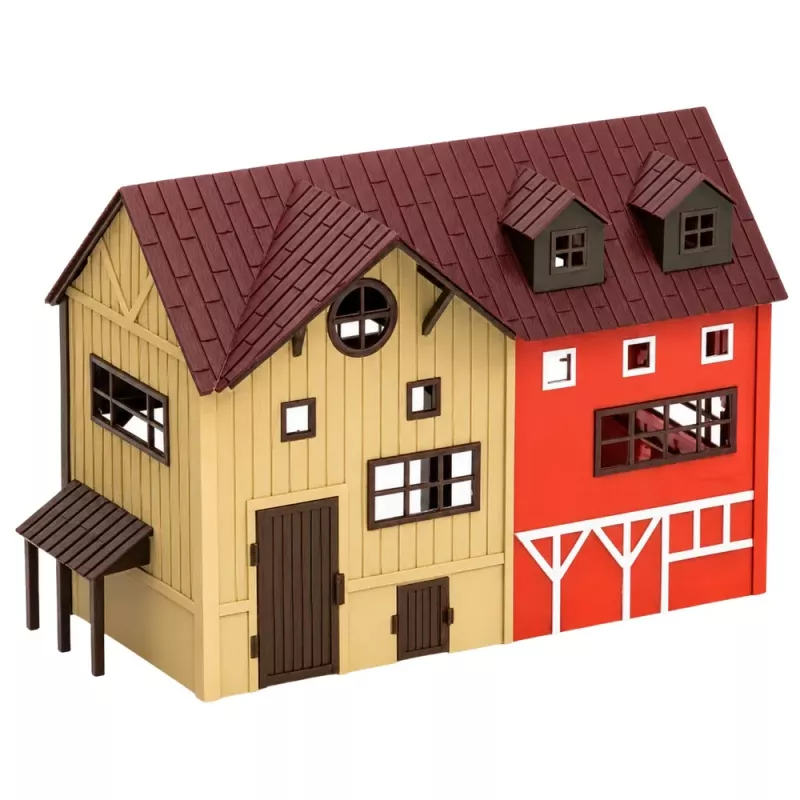 LEAN TOYS Set de granja con tractor y granero, animales, figuras y accesorios, 44 piezas