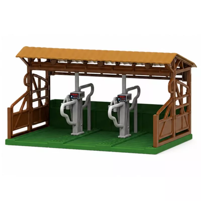 LEAN TOYS Set de granja con tractor y granero, animales, figuras y accesorios, 44 piezas