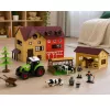 LEAN TOYS Set de granja con tractor, granero, animales, figuras y accesorios, 37 piezas
