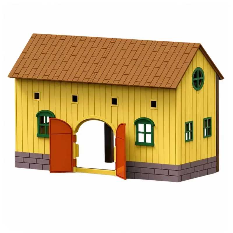 LEAN TOYS Set granja cuadra de caballos salto de obstáculos colinas figuras accesorios 69 piezas