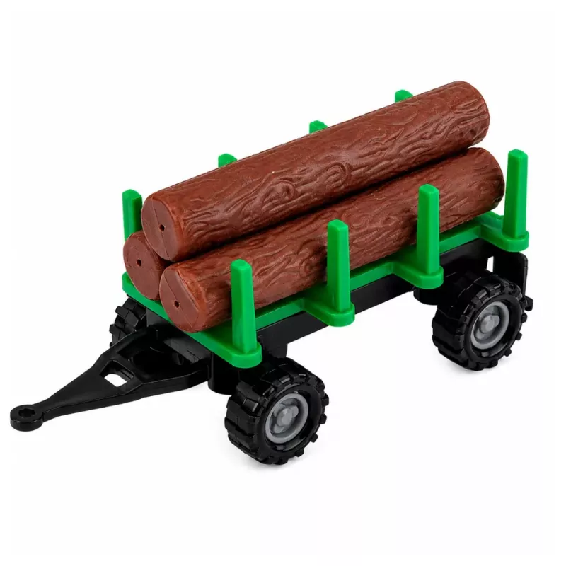 LEAN TOYS Set vehículos agrícolas tractor picadora transportador de madera 1:68 4 uds.