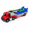 LEAN TOYS Camión con rampa transportador lanzador coche muelles propulsión 1:55