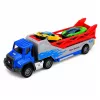 LEAN TOYS Camión con rampa transportador lanzador coche muelles propulsión 1:55