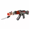 LEAN TOYS Rifle AK47, arma de imitación a pilas con cuchillo, efecto de humo, luces y sonidos