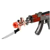 LEAN TOYS Rifle AK47, arma de imitación a pilas con cuchillo, efecto de humo, luces y sonidos