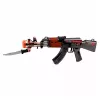 LEAN TOYS Rifle AK47, arma de imitación a pilas con cuchillo, efecto de humo, luces y sonidos