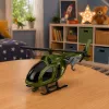 LEAN TOYS Helicóptero militar con gancho, luces y sonidos verde