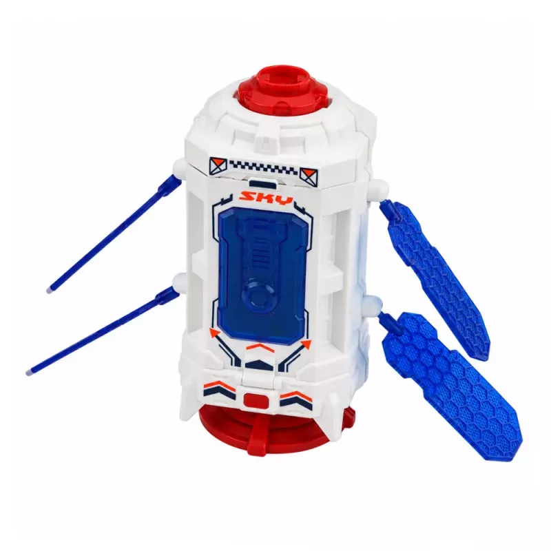 LEAN TOYS Set nave espacial satélite cápsula antena de comunicación astronauta