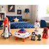 LEAN TOYS Set nave espacial OVNI cohete transbordador alienígena cosmonauta antena