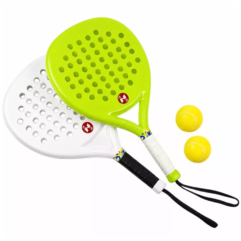 LEAN TOYS Set Deportivo de Tenis de Playa y Jardín con Palas y Pelotas de Espuma